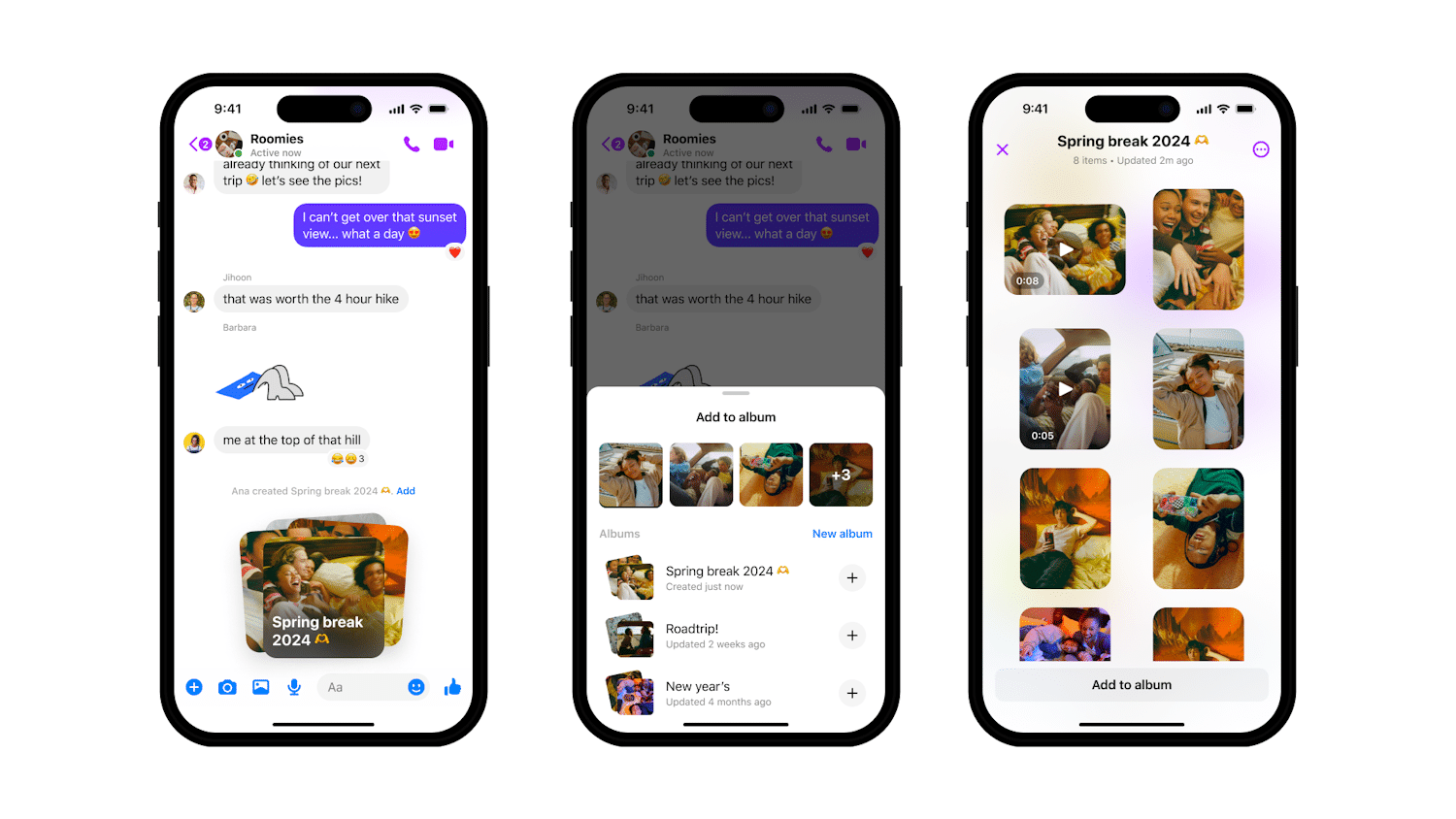 Meta introduces HD photo support, 100MB files, and collaborative shared photo albums to Messenger.